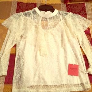 Ivory lace blouse NWT